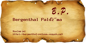 Bergenthal Palóma névjegykártya